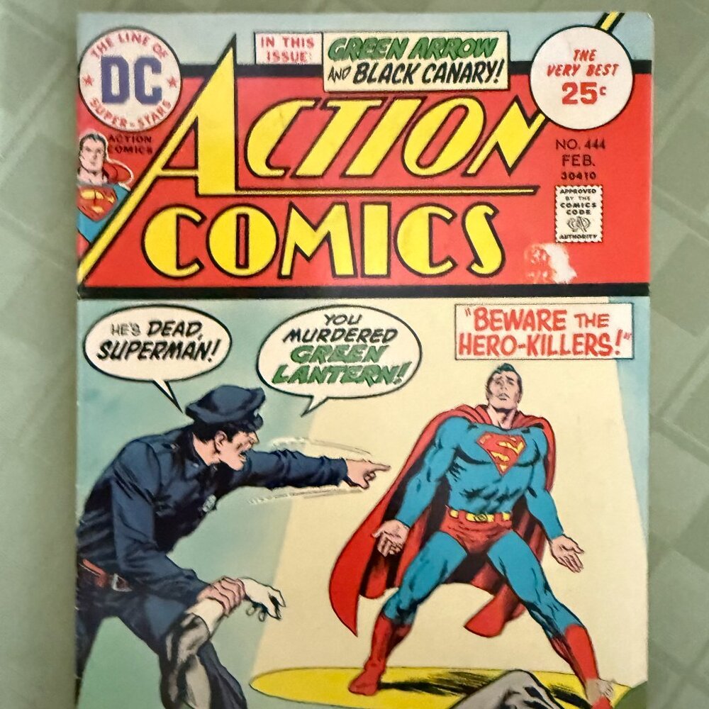 Action Comics #444 1975 DC Comics Superman Green Arrow‎ and Black Canary